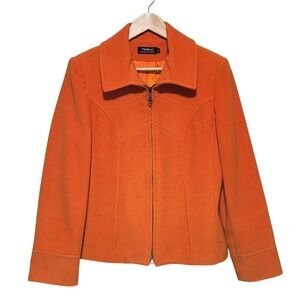 Tribal Jacket‎ Womens Size 10 Orange Wool Blend Fall Blazer Preppy Career